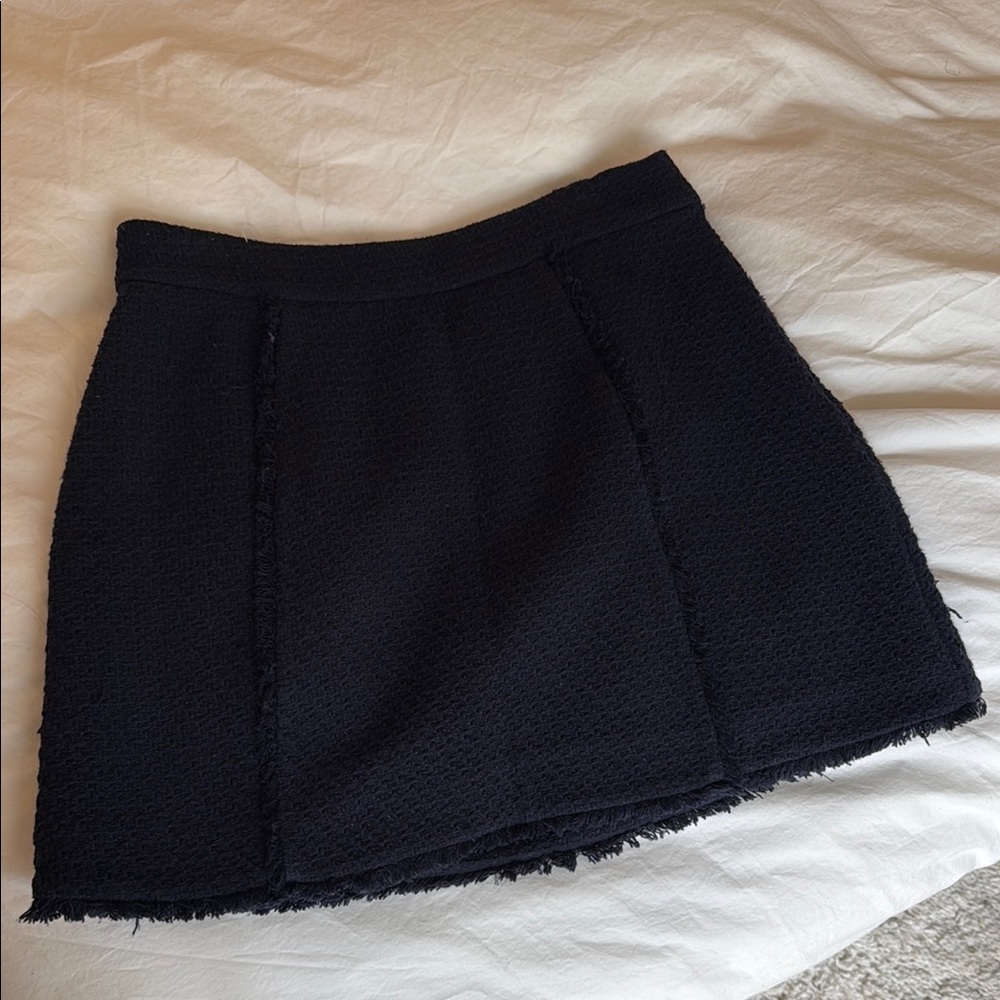 Boden Navy Tweed Mini Skirt